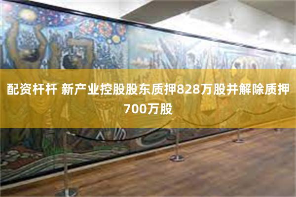 配资杆杆 新产业控股股东质押828万股并解除质押700万股